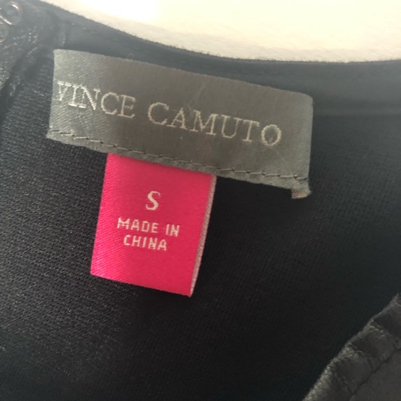 Vince Camuto Black Faux Leather Sleeveless Shell s - Picture 7 of 8